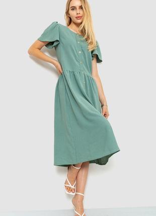 Платье свободного кроя, цвет оливковый, размер S, 230R033