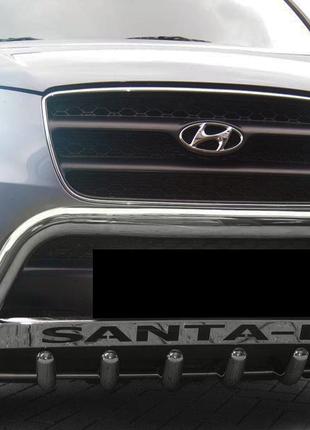 Кенгурятник WT004 (нерж.) для Hyundai Santa Fe 2 2006-2012рр