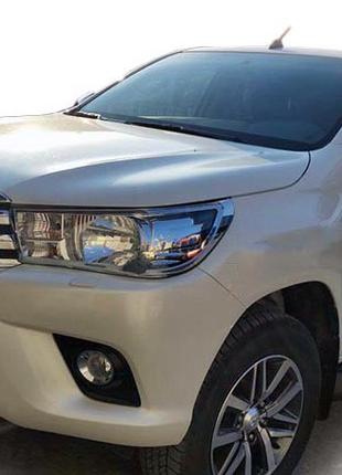 Передняя защита QT007 (нерж) для Toyota Hilux 2015-2024 гг