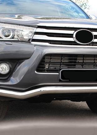 Передняя защита ST007 (нерж) для Toyota Hilux 2015-2024 гг