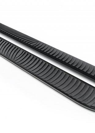 Боковые пороги Tayga Black (2 шт., алюминий) для Nissan X-trai...
