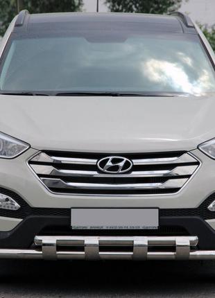 Передняя дуга ST015 (нерж.) для Hyundai Santa Fe 3 2012-2018 гг