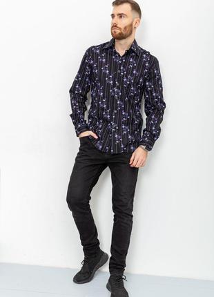 Рубашка мужская с принтом, цвет черный, размер XL, 131R151017