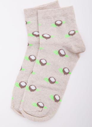 Женские носки, бежевого цвета с принтом, размер 37-40, 167R362