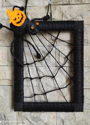 Картина хеллоуин 2020 черный паук подарок на хеллоуин декор на...