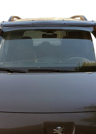 Козырек на лобовое стекло (черный глянец, 5мм) для Peugeot Par...