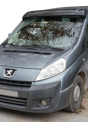 Козырек на лобовое стекло (черный глянец, 5мм) для Peugeot Exp...