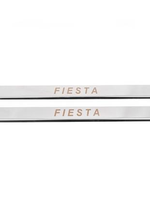 Накладки на пороги (Carmos, 2 дверні, нерж.) для Ford Fiesta 2...