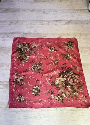 Винтажный шелковый платок в цветы jacqmar