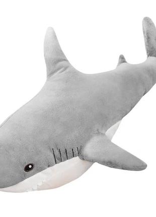 Акула ikea 100  см игрушка мягкая икеа серая