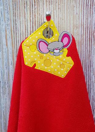 Детское полотенце с петелькой мышка
