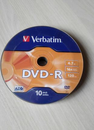 DVD-R диск Verbatim 4.7GB 16x упаковка 10шт (builk)