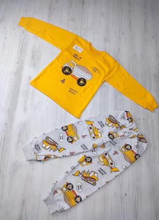Детская пижама с начесом р.86-92 спальный костюм для мальчика