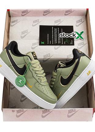 Кроссовки nike air force 1 '07 lv8 olive gold black