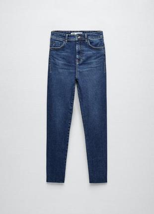 Zara джинси скінні з високою посадкою 36-38 необробленими штан...