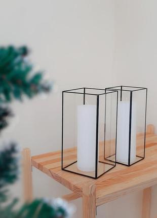 Стеклянные подсвечники, набор из 2х. подарочный набор новогодн...