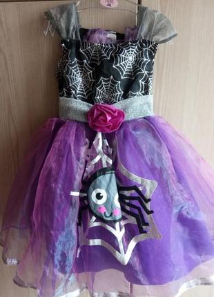 Платье карнавальное хеллоуин hellowin ведьмочка паучок 1-2 год...