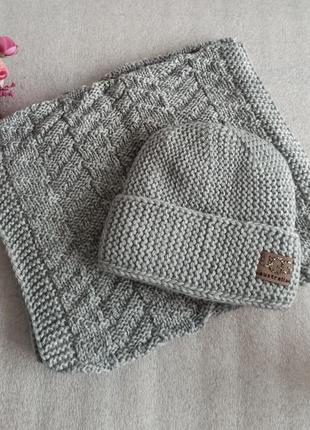 Новый зимний комплект: шапка (утепленная флисом) и хомут 2 обо...