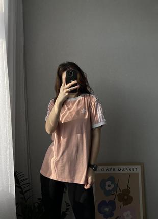 Адидас футболка базовая персиковая женская adidas