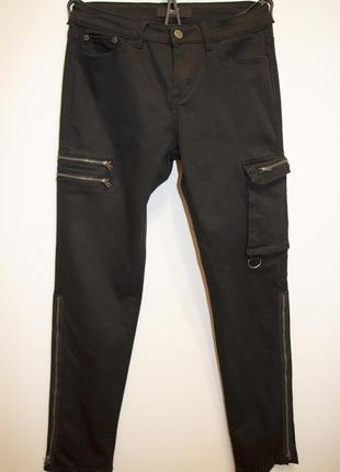 Байкерские, рокерские карго штаны black premium by emp