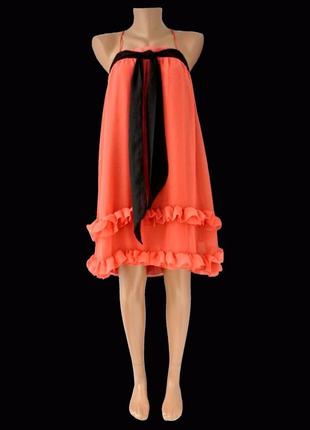 Очаровательное брендовое коралловое платье h&m. размер еur 34,...
