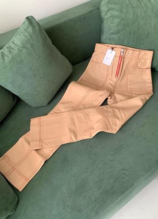 Ganni штаны натуральная кожа брюки кожаные италия