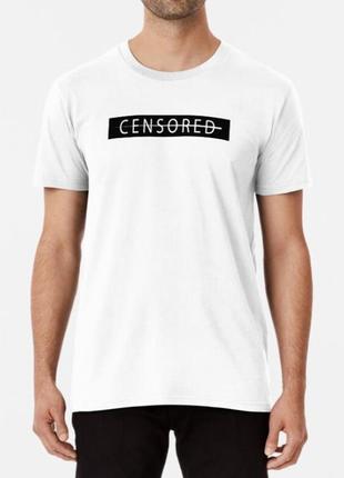 Мужская и женская футболка с принтом censored