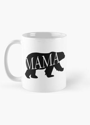 Чашка керамическая кружка с принтом мама медведица для мамы бе...