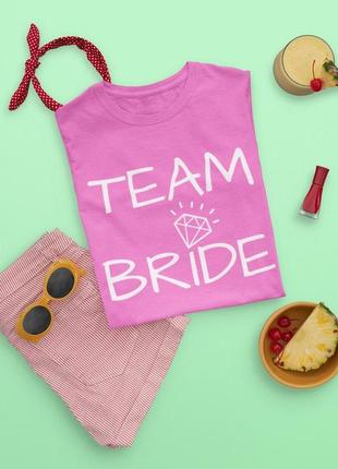 Женская футболка на девичник team bride для подружек невесты