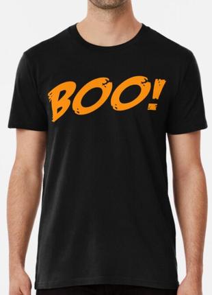 Мужская и женская футболка с принтом boo! хэллоуин