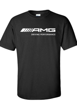 Мужская футболка с принтом  amg driving mercedes мерседес