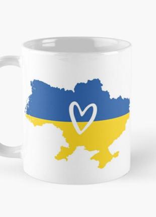 Чашка керамическая кружка с принтом карта украины с сердечком ...