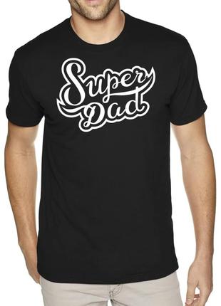 Мужская футболка супер папа super dad 4 черный s