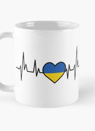 Чашка керамическая кружка с принтом кардио украина cardio ukra...