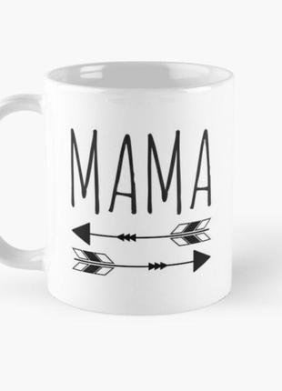 Чашка керамическая кружка с принтом мама стрелы для мамы белая...