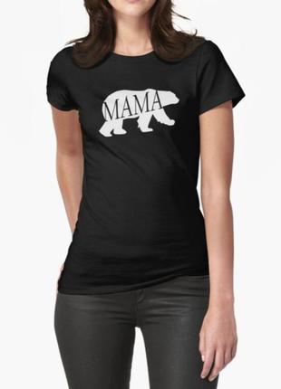 Женская футболка мама медведица