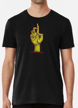 Мужская и женская футболка с принтом рука зомби хэллоуин