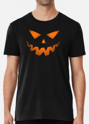 Мужская и женская футболка с принтом зловещая тыква хэллоуин