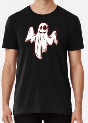 Мужская и женская футболка с принтом призрак хэллоуин