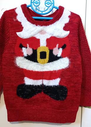 Новогодний на новый год свитер свитшот кофта джемпер красный д...