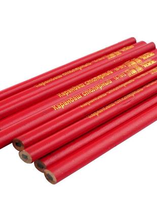 Олівець Mastertool — столярний 176 мм (12 шт.) червоний