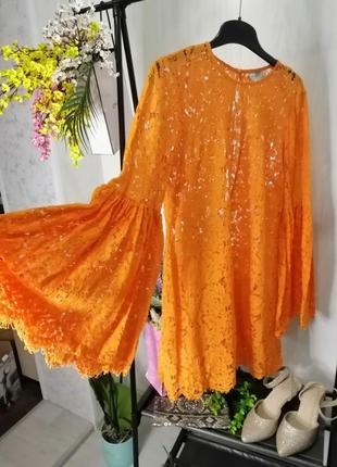 Asos сукня оранжева гіпюр мереживо брендова оригінальна я кран...