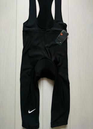 Утепленные велоштаны на лямках nike