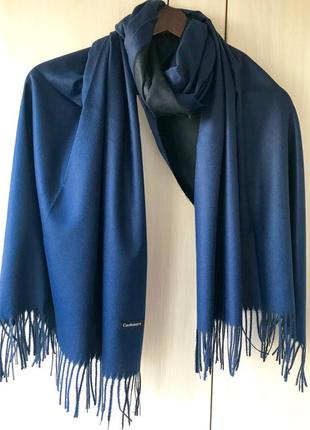 Двосторонній кашемировий шарф cashmere синій / чорний
