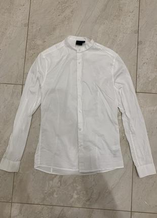 Рубашка белая asos мужская базовая без воротника классическая
