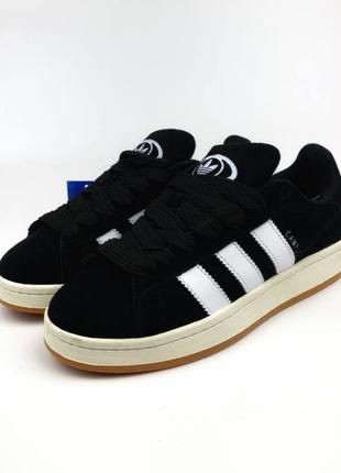 Adidas Campus black&white хутро