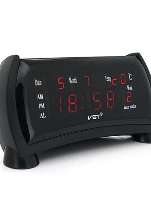 Електронний годинник vst-761wx, з датчиком температури, будиль...