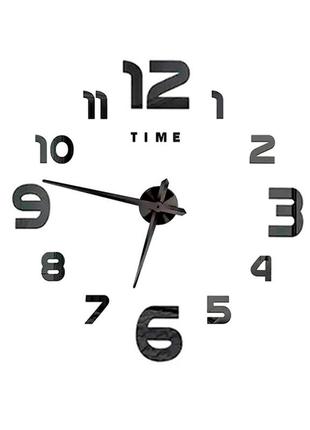Настінний 3d годинник zh17520, 120cm, black
