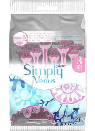 Одноразові бритви 12шт simply venus 3 тм venus