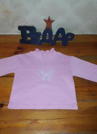 Легкий розовый свитер на девочку с бабочкой 🦋